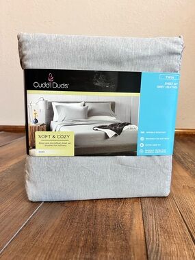NEW Cuddl Duds Grey Heather Twin Sheet Set - Soft Cozy Microfiber